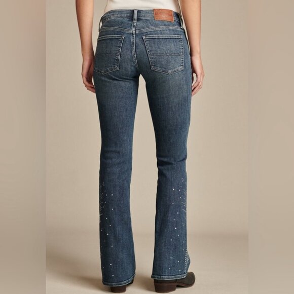 LUCKY BRAND "Luckly Legend" Women's NWOT Studded Sweet Mid Rise Flare | Size 6 - Picture 4 of 16